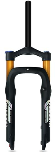 DHNCBGFZ Horquilla Fat Bike 20/26zx4.0 Tire 120mm Recorrido Freno Disco 1-1/8 Horquilla De Bicicleta Eléctrica Rebote Ajustable QR 9x100mm(Gold,20)