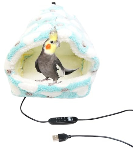 Nankoyal Chauffage De Cage pour Oiseaux | Hamac De Nid en Peluche - Lit Chauffant pour Oiseaux pour L Hiver,pour Inséparable Conure Canari Cochon D Inde Perruche Calopsitte