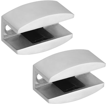 Aramox Guides de Bas de Porte en Acier Inoxydable, Lot de 2, Butées de Porte Coulissante pour Douche, Adaptés aux Portes Vitrées sans Cadre, Chambre, Cuisine