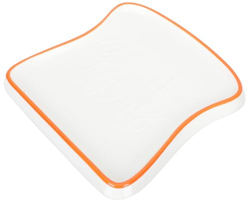 OSOLADY Ceramic Breakfast Meal Tray Orange Toast-Shaped Food Plate Household Dinner Accessory Porcelain Bread Dish Suitable for Daily Dining and Serving