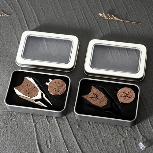 Esseur Personalisiertes Set zur Reparatur von Divots, graviertes Golfballmarker-Set für Herren, individuelles Geschenk mit Golf-Rasenwerkzeugen für den golfbegeisterten Vater oder Trauzeugen
