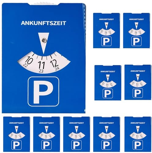 NIYATA 10 dischi orario in cartone, 11 x 15 cm, parcheggio auto 30 minuti, disco parcheggio, blu (blu/10 pezzi)