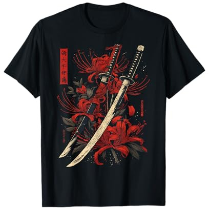 Katana Épée de lys araignée Rouge Anime Japonais Otaku T-Shirt