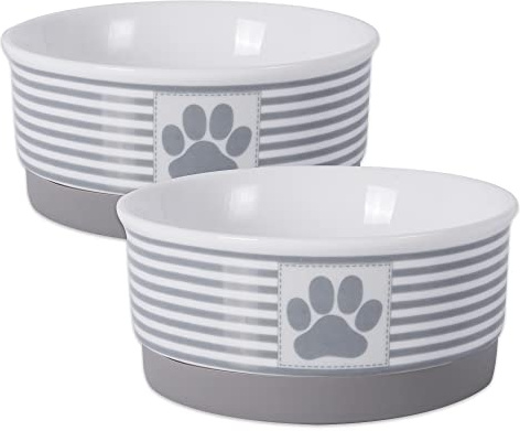 Bone Dry DII Keramik Pet Schüssel für Futter & Wasser, mit rutschhemmenden Silikon Rand für kleine, mittlere, große Hunde und Katzen