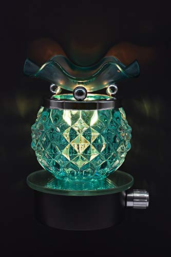 TVaromatics Green Pineapple Glass Plug-in Aroma Lamp Oil Warmer with Dimmer - PAL873264