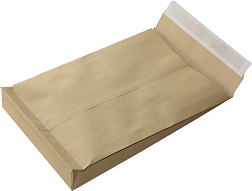 500 St. B4 Faltenversandtaschen braun Stehboden und 50 mm Falte 150 gr. Kuvert 250x353x50 mm Haftklebend Briefumschläge HK Briefhüllen