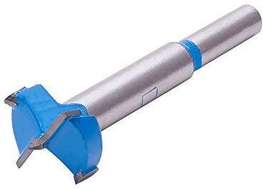 Utoolmart Forstner Punta per trapano per legno 25 mm Gambo diritto Punta in carburo cementato Punta professionale per lavorazione del legno Sega a tazza per legno Lunghezza 80 mm Blu 2 pezzi
