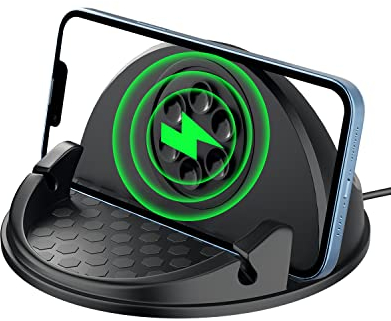 Beeasy 15W Fast Wireless Charger Auto, Handyhalterung Auto Mit Ladefunktion Induktive Ladestation Kfz Kabelloses Ladegerät, Halterung Auto Armaturenbrett für iPhone Samsung Google LG usw