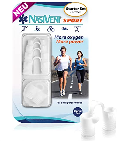 NASIVENT Sport - Premium Nasendilatator - (Starter Set) Snow White - verbesserte Nasenatmung beim Sport - einzigartig dank innovativer Haltezapfen - aus hochwertigem Silikon