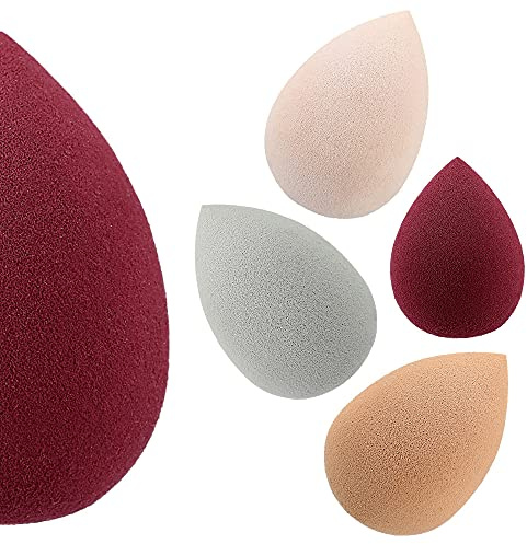 T4B LUSSONI Perfect Coverage 5-teiliges Tropfenförmige Professionnelles Make-Up Schwamm Set, Latexfrei, zum Auftragen von Foundationd, Concealer und Puder