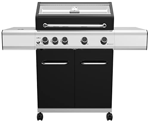 Grillfürst Gasgrill G410G - 4-Brenner Edelstahl, Grillwagen Gasgrill mit Sichtscheibe, Outdoor Grill mit Infrarot-Hochtemperaturzone, doppelwandigem Deckel und Gusseisen-Rosten