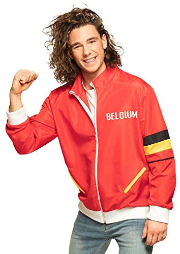 Boland - Veste de survêtement Belgique, pour homme, pays, drapeau, survêtement, style rétro, sportif, costume de groupe, championnat du monde, fête à thème, carnaval