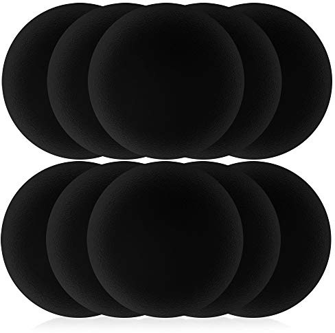 Ear Cushions Ultra Soft Foam Cover 60mm - 2.4 inch Replacement for Most Standard Size Office Telephone Headsets, Headphones, Earphones Earbuds (Black) 10 Pack