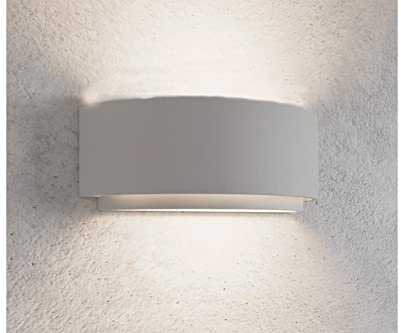 YASTA Applique Gesso Interno Bianco 2 livelli Lampada Muro Verniciabile AttaccoG9 5040