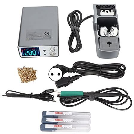 ViaGasaFamido Station de Soudage Intelligente T3B 100-240V Fer à Souder Électrique à Température Constante pour Soudure SMD BGA Réparation Électronique Professionnelle avec Poignée T210 EU Plug