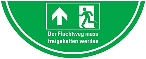 Aufkleber Hinweis Rettungszeichen Bodenmarkierung Fluchtweg Richtung Schild Folie selbstklebend ähnl. ISO 7010 | 75x30cm Made in Germany