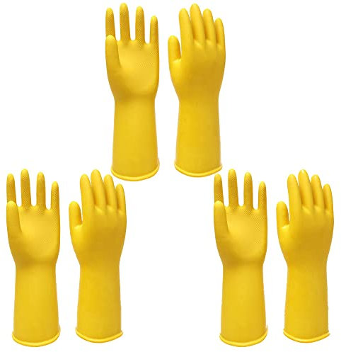 SXJART Gants de nettoyage réutilisables en caoutchouc, extra épais, manches longues pour cuisine, nettoyage, travail, peinture, jardinage (L)