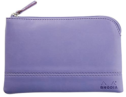 Rhodia 116539C - Rhodiarama pochette zippé en simili cuir italien - taille S (11x17 cm) IRIS