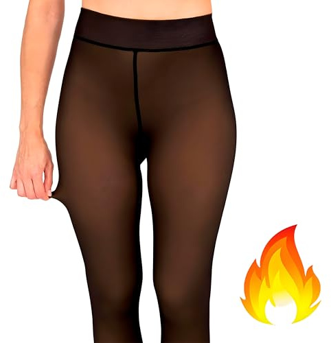 Lolita® Collant Polaire Femme Effet Transparent - Collants Thermiques Hiver - Ajustable & Confortable - Style Élegant pour l'Hiver - Doublure Polaire - Idéal avec Jupes et Robes - Versatile et Durable
