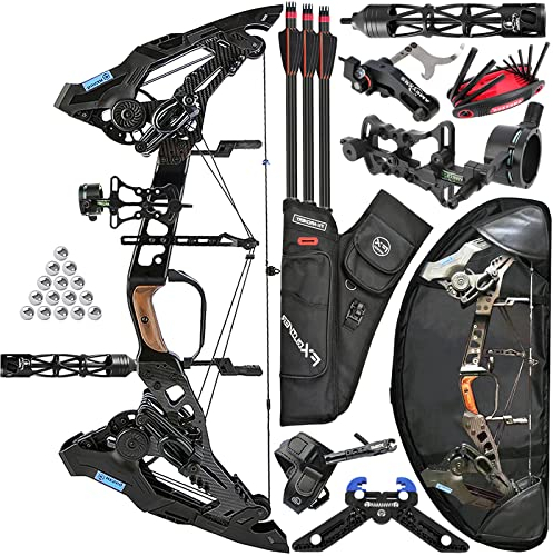 ZSHJGJR Compoundbogen Set Bogenschießen Bogen und Pfeil 21-60lbs Einstellbar Compound Bögen Stahl Ball Compoundbogen Jagdbogen für Erwachsene Bogen Jagd (Typ 3)