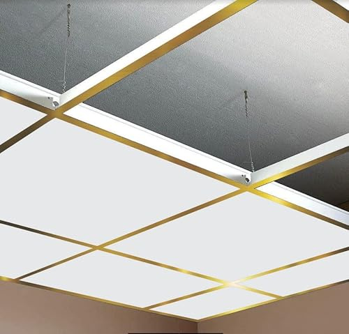 10m2 Gold Suspended Ceiling Grid System 600 x 600mm 24mm Wide, Complete Grid System (Tiles Not Included)
