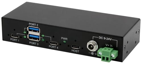 EXSYS EX-11295HMS 4 Puertos USB 3.2 Gen 2 HUB DIN-Rail Kit und Wand Via VL822 Chipset