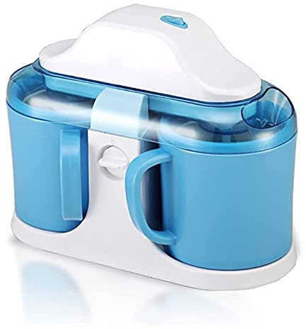 Macchina per Gelato da banco Portatile Automatica da Cucina Domestica, Macchina per Gelato a Doppio cubo, Funzionamento Facile e Silenzioso, Blu (Color : Blue)