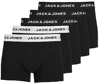 JACK& JONES Boxer Shorts 5-Pack Essential Trunks Briefs Logo Printed Design Solid JACS
