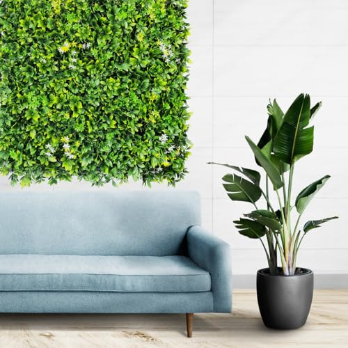 SYNTHAIETIK Lot de 5 Murs Végétaux Artificiels Green Offrez Une Nouvelle Dimension à Votre décoration grâce à Notre Mur végétal Artificiel Green. Parfait en intérieur ou en extérieur.
