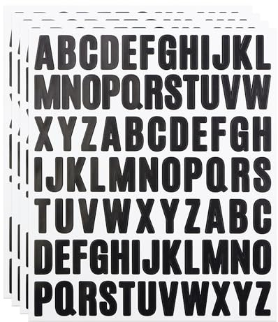 1 Inch Sticky Vinyl Letter Stickers, 312 Pieces Self Adhesive Stick On Alphabet Symbol Sticker for Scrapbook, Bottle Decor - Black