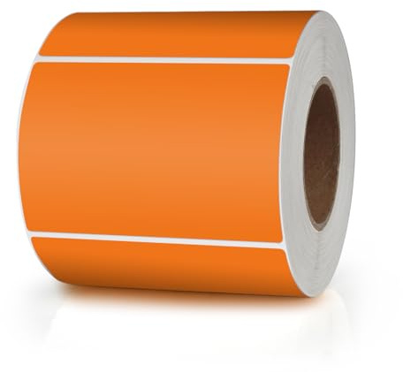 Meitaat orange rektangulära klistermärken 76 x 50 mm färgkodning självhäftande etiketter flyttbar rulle avtagbar 500 stycken