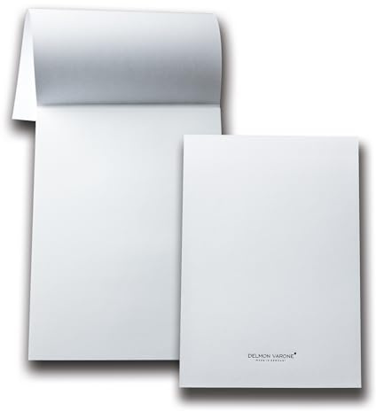 DELMON VARONE - 2 x Ersatz Schreibblock je 50 Blatt mit weißem Deckblatt in DIN A5 - Ersatz-Block im Format 148 x 210 mm