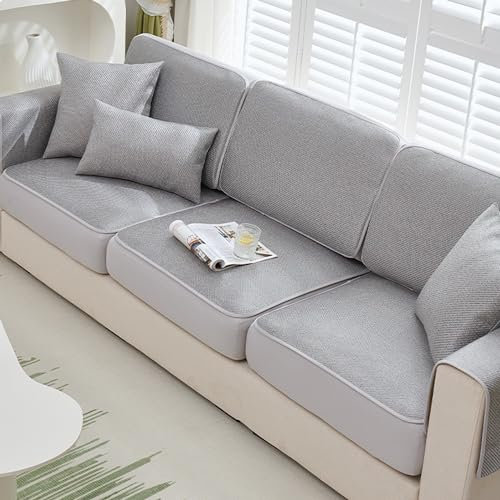 KCCRHIN Sofabezug Aus Eisseide Für Sommer Sofa Kissenbezüge Anti-Kratz Sofa Sitzbezüge Couchbezüge L Form 2 3 4 Sitzer Couch Kissenbezüge Mit Gummizug Unten Sofa Slipcover,B,80 * 150CM
