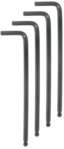 sourcing map 4pcs Ball End Hex Key Wrench 3/16 L-Shape Long Arm Hexagon SAE Wrenches Chrome Vanadium Steel Repairing Tool for Home Repair Black