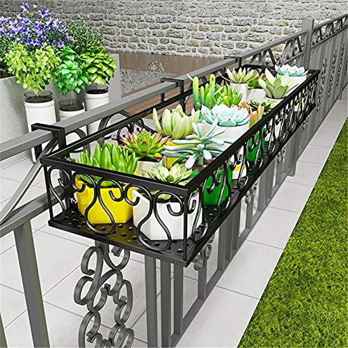 Supporto per vaso per piante, cestino per vasi da fiori, ringhiera sospesa per balcone, supporto per vasi in metallo, cremagliera per piante in ferro, cestino per recinzione in ferro, adatto per port