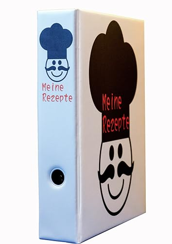 - Meine Rezepte - PVC Motiv Ordner A4 – Stabiler PVC-Ordner mit 2-Ring-Mechanik, Made in Germany, langlebiger Sammelordner für Dokumente und Unterlagen, kein Import