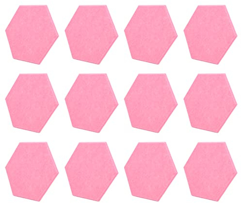 Panneau D'absorption Acoustique 12 Pièces, Panneaux Acoustiques Adhésifs Hexagonaux, Cales Murales, Boîtier insonorisé (Rose)