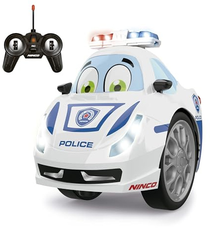 Ninco - Radiostyrd förskolebil DUAL POLICE, utför 360°-rotationer | Inklusive ljus och ljud. Från 6 år (NH93192)
