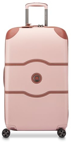 DELSEY PARIS Chatelet Air 2.0 Hardside Luggage Trunk with Spinner Wheels, Blush Pink, Checked-26 Inch Trunk