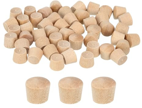 QUARKZMAN 80 Stück Holzstopfen, 7,5 mm / 0,3 Flacher Kopf Hartholz Lochstopfen Abdeckkappen Knöpfe Holzstecker für Möbel Holzbearbeitung Handwerk Dekor (9 mm x 7,5 mm)