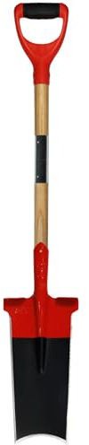 Slayer of Grass 47.2 Steel Square Garden Spade, Flat Shovel for Digging, Planting & Edging, Heavy Duty Trenching Shovel with Serrated Edges