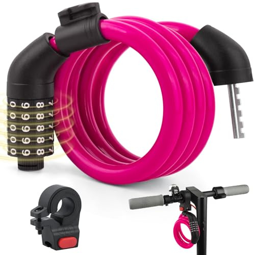 Serratura a 5 cifre per bicicletta bike cable locks 5-digit bike lock Serratura a combinazione antifurto di alta sicurezza con grillo Serratura a combinazione impermeabile per Xiaomi/Ninebot