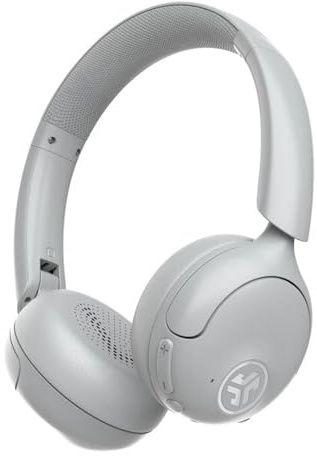 JLab Go Lux ANC Hybridaktiva brusreducerande hörlurar – trådlösa hörlurar med mikrofon, 70+ H speltid hopfällbara Bluetooth-hörlurar med multipoint och anpassningsbart ljud, vit