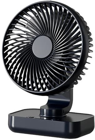 Mini Tischventilator Leise,USB Ventilator Automatisch Oszillierend,4000mAh Akku-Ventilator,4 Geschwindigkeiten,USB Tischventilator,Wiederaufladbare Ventilatoren,Tragbar Klein Lüfte für Büro, Zuhause