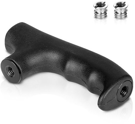 Manbily Monopod Handle for Walking Stick, Trekking Pole Cane Grip Hiking Climbing Monopods Head, 3/8in & 1/4in Thread