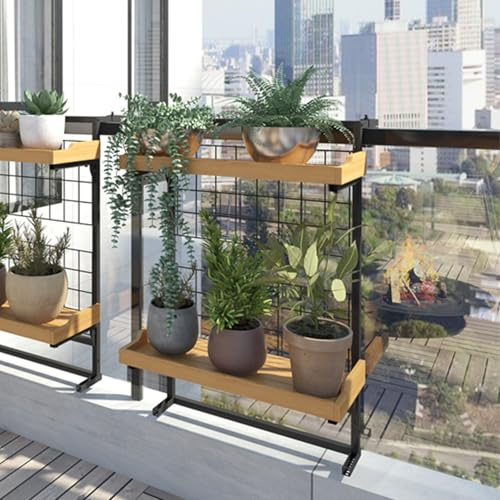 Hanging Railing Flower Rack, 2-Tier Balcony Plant Stand, Outdoor Storage Shelf for Garden, Patio, Fence - Space-Saving Solution for Plant Lovers