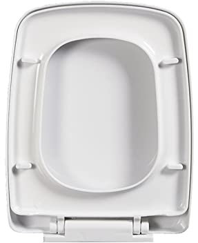 Abattants WC, Abattant WC carré Blanc à Fermeture Douce, Charnières à dégagement Rapide, Abattant WC Facile à Nettoyer, Fixation par Le Haut, Carré, 04d (Taille : 06b)