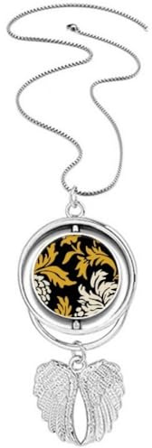 Collana con ciondolo a forma di crisantemo asiatico in stile giapponese cinese con ali d'angelo