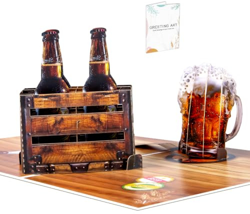 GREETING ART Pop-Up Karte Bier, Lustige Bier Geburtstagskarte für Männer | Karte für Bierliebhaber, Papa, Freund, zum 18. Geburtstag, Vatertag & Oktoberfest - Witzige 3D Glückwunschkarte mit Bierkrug