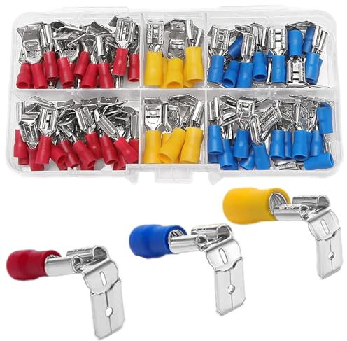 80 PCS Piggy Back Spade Electrical Connectors Crimp Terminal, Insulated Crimp Connectors Set